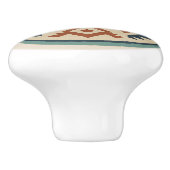 Terracotta Cobalt Diamond Zapotec keramische knop (Zijkant)