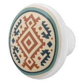 Terracotta Cobalt Diamond Zapotec keramische knop (Rechts)