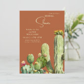 Terracotta Colorful Cactus Tropisch Vrijgezellenfe Kaart (Staand voorkant)