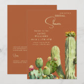 Terracotta Colorful Cactus Tropisch Vrijgezellenfe Kaart (Voorkant / Achterkant)