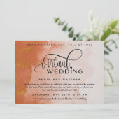 Terracotta Coral Waterverf Online Virtual Wedding Kaart (Staand voorkant)