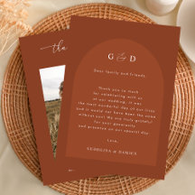 Terracotta Coriander Boho Foto Monogram Bruiloft