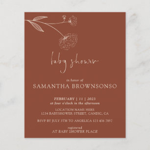 Terracotta Cotton Botanical Baby Show Budget Flyer