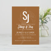 Terracotta Cotton Flower Botanical Wedding Kaart (Staand voorkant)