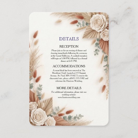 Terracotta Cream and Sage Minimalist Informatiekaartje (Voorkant)