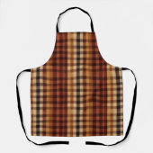Terracotta Cream & Black Buffalo Plaid Tartan Schort (Voorkant)
