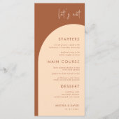 Terracotta & Cream Boho Arch Let's Eat Wedding Menu (Voorkant)