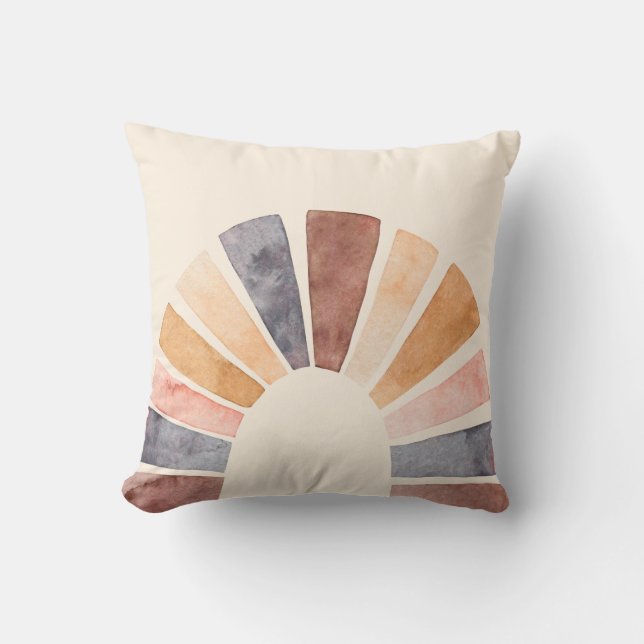 Terracotta Cream Boho Rainbow Kussen (Voorkant)