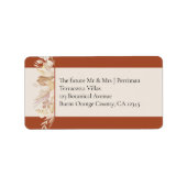 Terracotta Cream Botanical Foliage RSVP Adres Etiket (Voorkant)