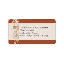 Terracotta Cream Botanical Foliage RSVP Adres