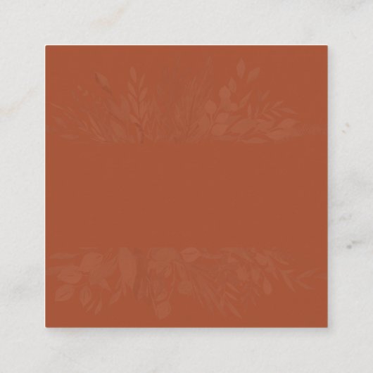 Terracotta Cream Botanical Online RSVP QR Code Informatiekaartje (Achterkant)