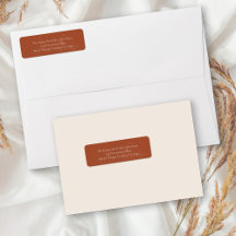 Terracotta Cream Botanical Return Address