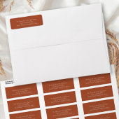 Terracotta Cream Botanical Return Address Etiket