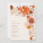Terracotta Cream Floral Wedding Arch Save The Date (Achterkant)