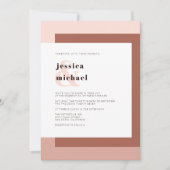 Terracotta Cream Modern Monogram Geometric Wedding Kaart (Voorkant)