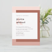 Terracotta Cream Modern Monogram Geometric Wedding Kaart (Staand voorkant)