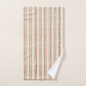 Terracotta Cream Moderne minimalistische streep Bo Bad Handdoek (Handdoek)
