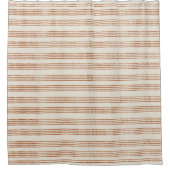 Terracotta Cream Moderne minimalistische streep Bo Douchegordijn (Voorkant)
