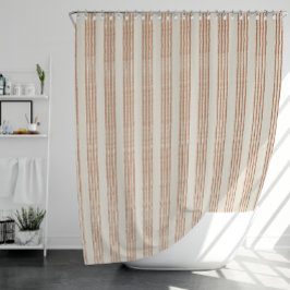 Terracotta Cream Moderne minimalistische streep Bo Douchegordijn