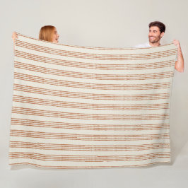 Terracotta Cream Moderne minimalistische streep Bo Fleece Deken