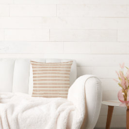 Terracotta Cream Moderne minimalistische streep Bo Kussen