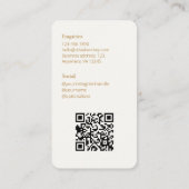 Terracotta & Creamy Ivoor Foto Sociale QR Code Visitekaartje (Achterkant)