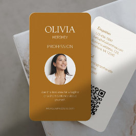 Terracotta & Creamy Ivoor Foto Sociale QR Code Visitekaartje
