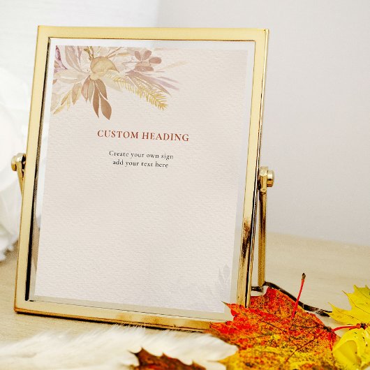 Terracotta Crème Botanische Foliage Creëer Uw Eige Poster