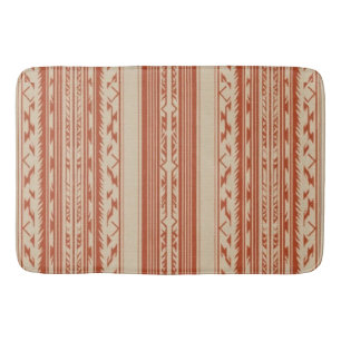 Terracotta Crème Modern Minimalistische Streep Boh Badmat