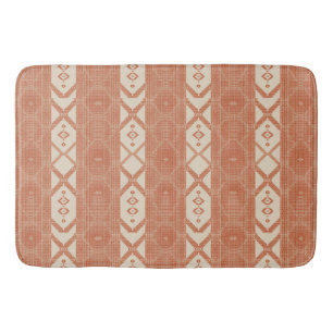 Terracotta Crème Modern Minimalistische Streep Boh Badmat