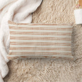 Terracotta Crème Modern Minimalistische Streep Boh Kussen (Deken)