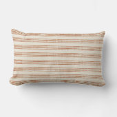 Terracotta Crème Modern Minimalistische Streep Boh Kussen (Voorkant)