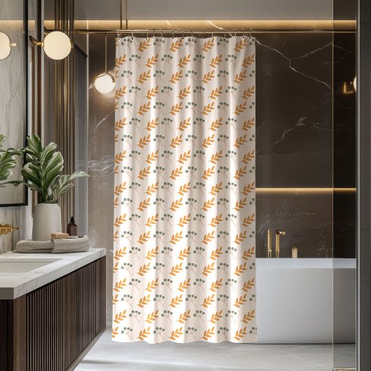 Terracotta Curtain Groovy 70s Flower Design Douchegordijn