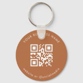 Terracotta Custom Business Qr Code Scan Sleutelhan Sleutelhanger (Voorkant)