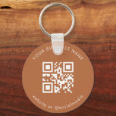 Terracotta Custom Business Qr Code Scan Sleutelhan Sleutelhanger (Voorkant)