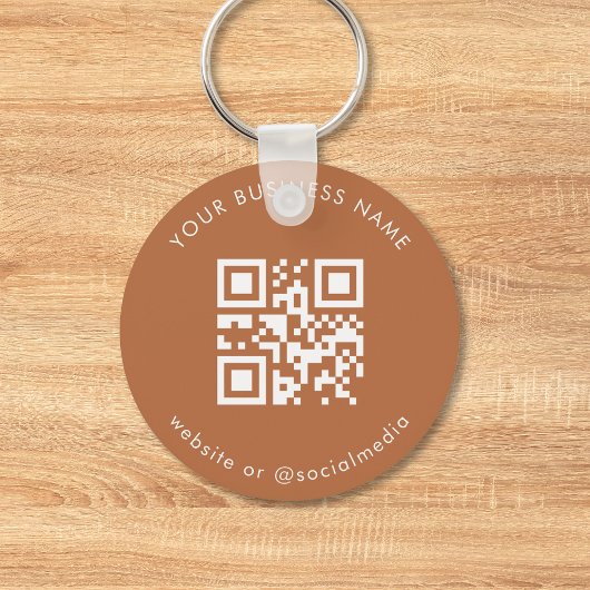 Terracotta Custom Business Qr Code Scan Sleutelhan Sleutelhanger
