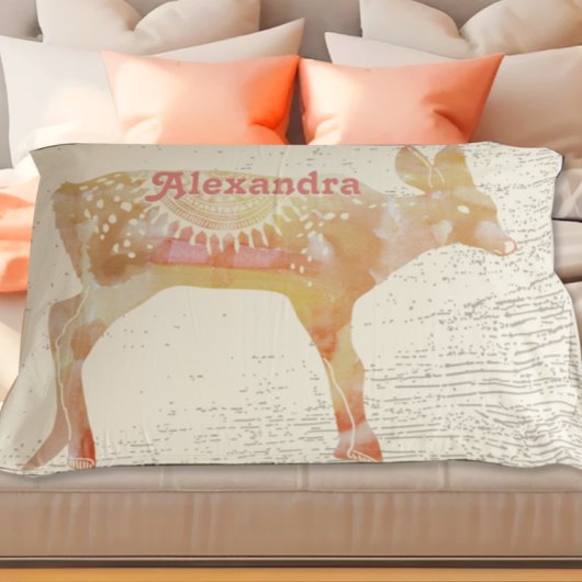 Terracotta Custom Girl Room Fawn Deer Woodgrain Kussensloop