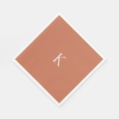 Terracotta Custom Initiaal Luncheon Napkins Servet (Hoek)