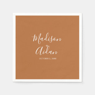 Terracotta Custom Wedding Cocktail Servet