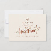 Terracotta Custom wordt u mijn bruidsmeisje Kaart (Voorkant)