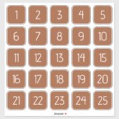 Terracotta Customizable Square Number Stickers (Vel)