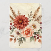 Terracotta Dahlia Pampas Gras Herfst Boho Bruiloft Save The Date (Achterkant)