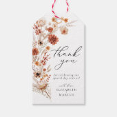 Terracotta Dahlia Wildflower Elegante huwelijksgun Cadeaulabel (Voorkant)