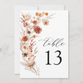 Terracotta Dahlia Wildflower Trouwtafel Nummer (Voorkant)