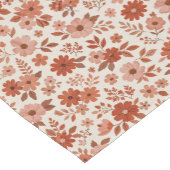 Terracotta Daisy Floral Pattern Illustration Korte Tafelloper (Hoek)