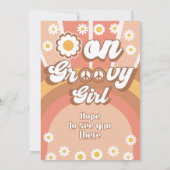 Terracotta Daisy Groovy One Girl 1ste verjaardag Kaart (Achterkant)