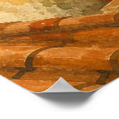 Terracotta Daken naar de Zee Aquarel Poster (Hoek)