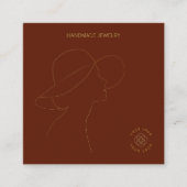 Terracotta dame sieraden oorbellen display vierkante visitekaartje (Voorkant)