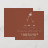 Terracotta Dandelion Boho Indie... minimaal bedank Kaart (Voorkant / Achterkant)