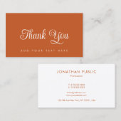 Terracotta Dank u Visitekaartjes Elegant Modern (Voorkant / Achterkant)